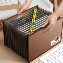 Expandable A4 File Folder 13 Layers Large Capacity Students Test Paper Storage Bag Portable File Bag Document Organizer For School Office