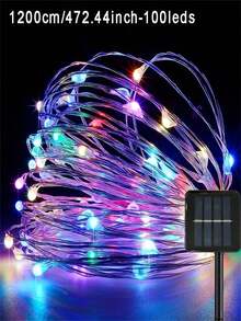 1pc 50/100LED Solar Christmas String Lights, 8 Modes Decoration Lights, Holiday Scene Decoration, Ambient Lights, Holiday Party Supplies For Party, Garden, Patio, Home, Wedding Holiday Decoration Lighting