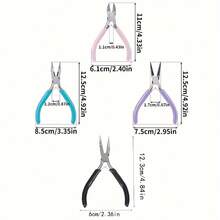 四件套珠宝制作钳套装 - 尖嘴钳、圆嘴钳、剪线钳、弯嘴钳 - 串珠维修工具，适用于手工制作、绕线和DIY珠宝维修