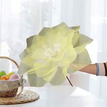 Flores gigantes de gasa para decoración, cabeza de flor artificial, flor falsa grande para fondo, decoración de fiesta de boda - Amarillo - Ver 3