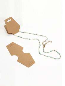 200/100 Blank Folding Necklace Display Cards, Bracelet Display Cards, Sturdy Necklace Hanging Cards, Necklace Kraft Paper Cards, Jewelry Accessory Display Jewelry Hanging Cards, Used For Chain Links, Headbands, Headbands, Collars, Keychains - Multicolor - View 6