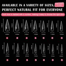 Halloween Cat Claw Medium Curved Stiletto Nail Dual Forms For Poly Gel Extension, Cat Claw Nail Tips Full Cover Eagle Claw Press On Nails For Nail Art Design Salon DIY(2 ,280Pcs,14 Sizes) - 中等的 - 查看 6