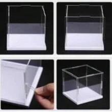1pc Elegant Transparent Acrylic Display Cabinet With Hinged Door - A Versatile Dust-Proof Storage Solution For Collectibles, Shoes, Bags And Cosmetics | Ideal For Home And Office Decor - Open Door White - View 10