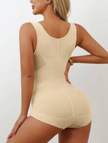 女士塑身连体衣，透气露胸束腰塑形连体衣，收腹瘦身连体衣 - 淡黃色 - 查看 5