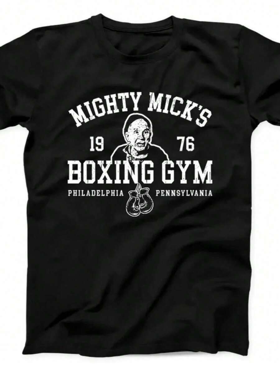 Micks's Gym Boxer Boxing Gloves Rocky Film Movie Funny Gift Black T Shirt B89 - màu đen - Xem 1
