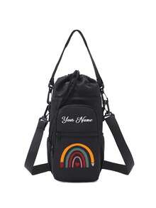 1 PIEZA Bolsa personalizada ajustable para botella de agua con correa para el hombro, funda aislante protectora, portabotellas cruzado, con bolsillo para teléfono, mochila con múltiples agujeros para botellas, portabotellas de bolsillo portátil para exteriores y casual, soporte para teléfono y organizador, ligero para fitness, viajes, senderismo, uso diario - regalo ideal para entusiastas de actividades al aire libre, organizador de viaje compacto, material duradero, perfecto para un estilo de vida activo. - Multicolor - Ver 7