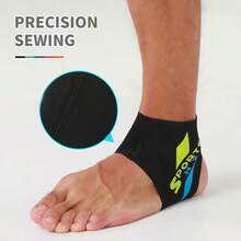 1 Paar elastische Sport Knöchelstütze - Herren & Damen - für Laufen, Basketball, Fitness, Alltag, Leben, Gym Zubehör - Blaugrüne Sport-Knöchelbandage mit schwarzer Basis - Übersicht 9