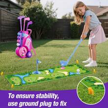 Toddler Golf Set 2-4 Years, Kids Golf Club With 8 Balls, 4 Plastic Clubs, Putting Mat, Scoreboard, Storage Bag, Indoor Outdoor Game With Golf Cart Sport Toy Gift For Baby Boys Girls Age 3-5,Pink - Pink - View 4