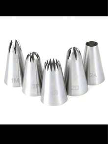 5pcs/Set 430 Stainless Steel Cake Decorating Piping Tips Set - Seamless Welded Polished Anti-Rust, Suitable For Home Kitchen And Baking - Silver - View 10