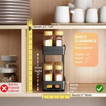 1pc/2pcs 2 Tier Multifunctional Plastic Storage Rack, Large Capacity Double Layer Cabinet Storage Organizer, Drawer Type Storage Shelves For Seasoning Bottle & Spice Jar, Pull Out Under Sink Organizer, Suitable For Cabinet, Kitchen, Restaurant And Bathroom, Space-Saving Storage Holder