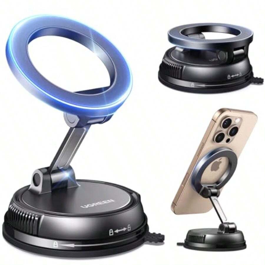 Soporte de Teléfono Magnético al Vacío Soporte de Teléfono para Coche con Adsorción al Vacío Giratorio 360° Soporte para Celular de 22 x N55 Compatible con Todos los Celular - como en la foto - Ver 1