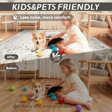 6x9 Washable Large Retro Soft Non-Slip Low Pile Area Rugs Living Room, Bedroom, Dining Room, Office (Beige, 6' X 9') - 灰褐色 - 查看 5