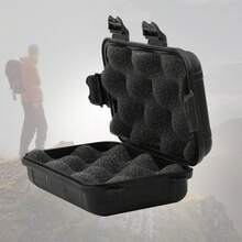 FILFEEL - Caja de plástico a prueba de golpes para exteriores, caja de supervivencia hermética, caja de transporte pequeña (S-naranja) - Negro - - Ver 3