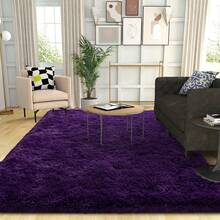 Area Rugs For Living Room, Large Fluffy Purple Rug For Bedroom, Soft Shag Shaggy Fuzzy Carpets For Boys And Girls Dorm Room Home Decor - Màu tím - Xem 7