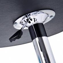 HOMCOM Bartisch Dining Table, Standing Table, Coffee Table, Kitchen Table For Living Room, Dining Room, Chrome Steel, Faux Leather, Black, Ø63 X 67-93 Cm