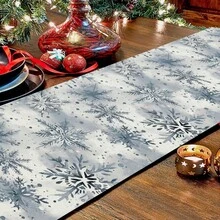 Winter Table Runner Snowflake Christmas Long Runners Watercolor Holiday Farmhouse Home Kitchen Table Decorations - Size-13''x 48'' - View 3