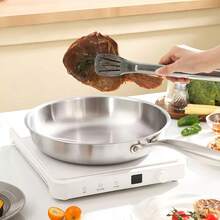 Lightweight Frying Pan, High-Quality Smokeless Frying Pan, Sandwich Bottom, 3-Layer Stainless Steel Material, Easy To Clean