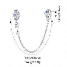 WOSTU 1件925纯银可爱雪花蝴蝶邪眼心形硅胶安全链，适用于女士手链DIY时尚饰品礼品