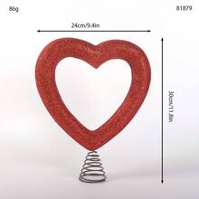 Christmas Heart Tree Topper With Spring Creative Metal Tree Hat Ornament For Home Office Party - Burgundy - View 1