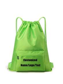 Customizable Name Drawstring Backpack - Personalized DIY Letters/Logo/Patterns, Soft Shell With Fitness Pockets, Sports Bag, Swimming Bag, Gym Bag, After School Club Bag, Travel Organizer, For Women, Personalized Gift, Everyday Use - Multicolor - View 24