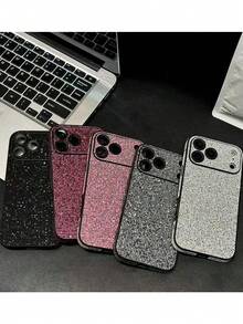 Ốp lưng điện thoại Acrylic màu hồng fuchsia đính đá sang trọng mới, thiết kế thời trang dành cho cả nam và nữ, bảo vệ toàn thân khỏi rơi vỡ và nước, tương thích với iPhone 17, 17 Pro, 17 Pro Max, 17 Air, 14 Pro Max, 13, 12 Pro, 11, 16 Pro Max, 15 Series - Màu Hoa hồng đỏ - Xem 3