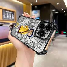 Funda para móvil con diseño de  y su impermeable amarillo. Compatible con teléfonos ,  17,  16 Pro Max,  15 Pro Max,  13 y  12. Fabricada en TPU, ofrece protección contra golpes y caídas. Un regalo encantador para fans, coleccionistas, hermanos o para Halloween. - Negro - Ver 4