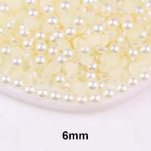 Fancy Multi Colors, 2MM-10MM, 7 Sizes , Flatback Half Round ABS Pearls , Glue On Jewelry Beads Stones Diamond 3D Pattern Design Accessories Glitter Manicure Decal Decorations For Clothes,Bag,Shoes,Cups,Phone Covers,Handicrafts,Diy Trim. - Z24 Beige - View 13