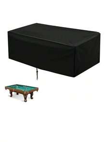 トゥインクルプールテーブル用ダストカバー、屋内および屋外プールテーブル用サンシェード、防水保護カバー、耐引裂性 - ブラック - チェックする 2