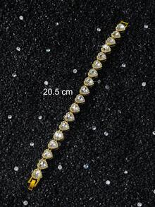 1 Set Men's Heart Patchwork Chain Necklace And Bracelet Set