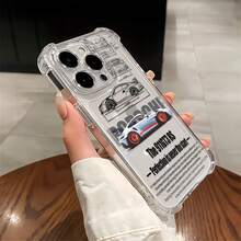 Funda para teléfono con diseño del  911 GT3 RS, compatible con teléfonos ,  17,  16 Pro Max,  15 Pro Max,  13 y  12. Fabricada en TPU, ofrece protección contra golpes y caídas. Ideal para amantes de los coches, un regalo perfecto para cumpleaños y fiestas, o para demostrar tu pasión por los coches deportivos. - transparente - Ver 4