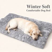 1PC Fluffy Pet Bed Mat, Machine Washable Dog Crate Pad & Comfortable Sleeping Mat For Small, Medium, Large Breed Dogs And Cats - 灰色 - 查看 3