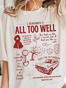 All Too Well Shirt _ ATW Comfort Color Oversized T-Shirt _ Fan Gift _ Eras Con - White - View 1