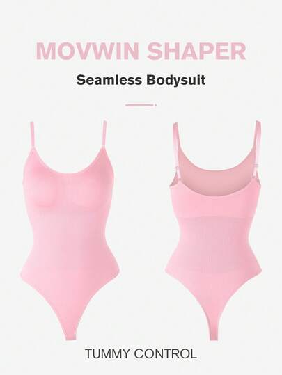 Body modelador feminino sem costura, com calcinha fio dental, modelador de cintura, para afinar a silhueta, com controle abdominal.