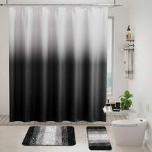 YESagoodShop Bathroom Set Black Trash Can  9 Piece Decor Toothbrush Holder Cup Lotion Dispenser Tray Soap Dish Toilet Brush Qtip 1763699629789 - 藤編浴室套裝+浴簾+浴室地毯 - 查看 2