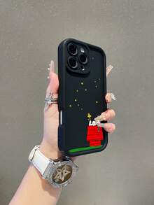 A Cartoon Anime SNOOPY Sky Eye Step Black Phone Case, Shockproof Tpu Material Phone Case Can Be Given As A Holiday Gift. It Is Suitable For Apple Phones, And The New Model Is Suitable For IPhone13/14/15/16/17Pro Max Phone Case - Nhiều màu - Xem 4