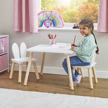 Kids Bunny Wooden Table & Two Chairs Set - Bunny - View 4