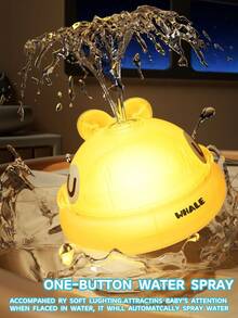 Popular Rechargeable Whale Sprinkler With Light Up, Cute Spray Water Fountain Bath Toy, Interactive Pool Toy For Toddlers Kids, Lovely Birthday Gift - Multicolor - View 4