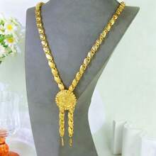 奢华阿拉伯婚礼长项链 50/80/100厘米 24K镀金 迪拜穆斯林女性新娘订婚派对时尚珠宝 - Long Necklace - 查看 7