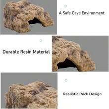Reptile Hide, Terrarium Habitat Decor Leopard Gecko, Bearded, Ball Python, Snake, Tortoise Resin, Medium - Resin + Medium - View 4