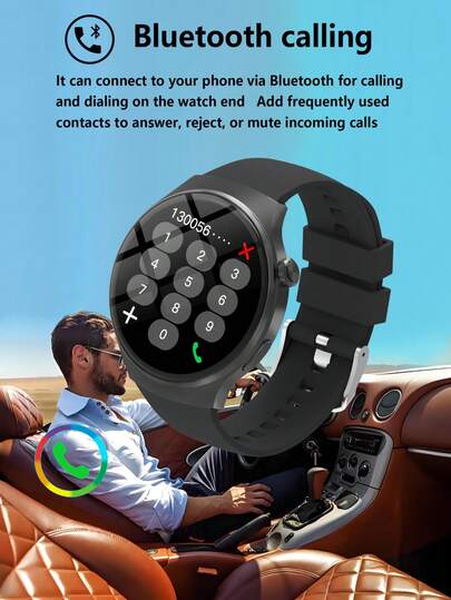 yesido 男女通用智能手表，1.5英寸高清圆形屏幕，集无线通话、睡眠监测、音乐控制、呼吸训练等功能于一体，兼容安卓和iOS系统，是送给女朋友/男朋友的绝佳礼物。