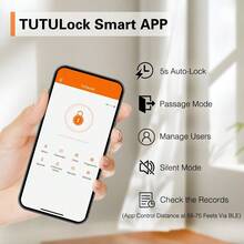 Fingerprint Door Lock Intelligent Door Handle Biometric Door Lock/Key Card/Key For Keyless Entry Door Lock Keypad Touch Screen Combination Easy To Install For Bedrooms - 銀色 - 查看 5