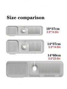 [Delivery Within 2-7 Days In The United States]1pc Silicone Water Drain Mat Kitchen/ Bathroom Sink Splash Guard Anti-Slip Surface Pad/ Rack ,Silicone Kitchen Sink Tray With Drainage Spout, Kitchen Faucet Sink Splash Guard, Silicone Faucet Water Catcher Mat, Sink Draining Pad Behind Faucet, Rubber Drying Mat, For Kitchen & Bathroom Countertop Protect, Kitchen Supplies, Bathroom Accessories, Kitchen Organizer, Household Kitchen & Bathroom Accessory ﻿24 Inch Faucet Mat For Kitchen Sink Splash Guard Behind Faucet, Sink Protectors For Kitchen Sink Faucet Mat Splash Guard For Kitchen Sink Area, Longer Silicone Faucet Guard & Draining Mat, Grey Dorm Room Essentials College Storage - Nhiều màu - Xem 2