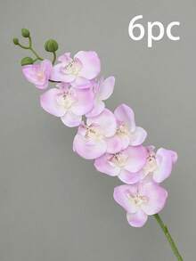 1/3/6pcs Artificial Phalaenopsis Orchid, 9-Stem Phalaenopsis Orchid Bouquet, Realistic Large Pink Silk Phalaenopsis Orchid Decor, Suitable For Home Decor, Valentine's Day, Mother's Day, Spring Artificial Flowers, Vase Decor, Wedding, Bridal Bouquet, Dining Table Centerpiece - Light Purple - View 7