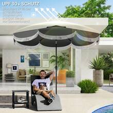Outsunny Parasol Ø269, Octagonal Parasol Protection, Balcony Parasol For Garden, Dark Grey On Site