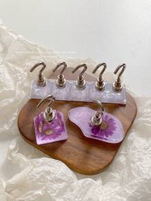 亚克力极光彩虹色矩形钻石形状美甲展示架，树脂水晶珠水钻复古韩国花朵激光 DIY 家居和户外女士母亲姐妹妻子女友婚礼美甲沙龙美容情人节使用