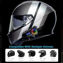 Helmet Wireless Earphones External Integrated Motorcycle Full Helmet Facelift Motorcycle Dedicated Riding Wireless Earphone Car Accessories 1pc Motorcycle Helmet Headphones 1000mAh Long Battery Life HiFi Stereo Intelligent Noise Reduction Voice Control Music All-In-One Riding Ultimate Set, Suitable For Riders Motorcycle Half Helmet Or Full Helmet Accessories - màu đen - Xem 4