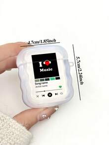 1pc Customized Bluetooth Transparent Earphone Case, Customizable Music Player With Song Title, Artist Name And Photo Personalization, Fashionable Soft TPU Earphone Box With Cute Text Design, Compatible With 1/2/3/4 Pro/Pro2