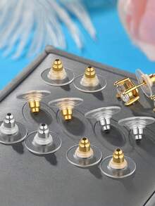 20/50/100pcs Bullet-Shaped Earring Backs, Bullet Clutch Earring Backs For Studs With Pad Rubber Earring Stoppers Pierced Safety Earring Pin Backs DIY Jewelry Making Supplies - Earring Backs - View 8