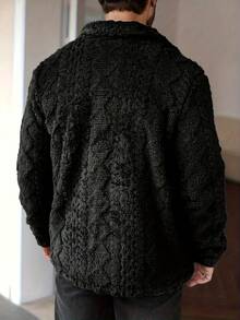 Men's Plush Sherpa Shirt - Warm And Comfortable, Suitable For Autumn And Winter Dressing, Essential For Winter - Black - View 5
