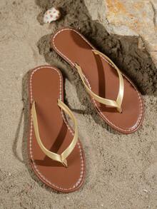 Dép xỏ ngón đế bằng cho nữ, dép La Mã hở mũi dệt mùa hè ngoài trời, phù hợp với váy, đi biển, căn hộ, màu trắng, be, đen, cam, vàng, tím, xám, vàng kim, bạc, xanh dương, xanh lá cây, hồng, nâu, họa tiết da báo, trang trọng, đi nghỉ mát, xanh navy, đính đá, kiểu xỏ chân, thoải mái, đi biển, giày đế bằng cao gót, dép nữ. - Vàng - Xem 6